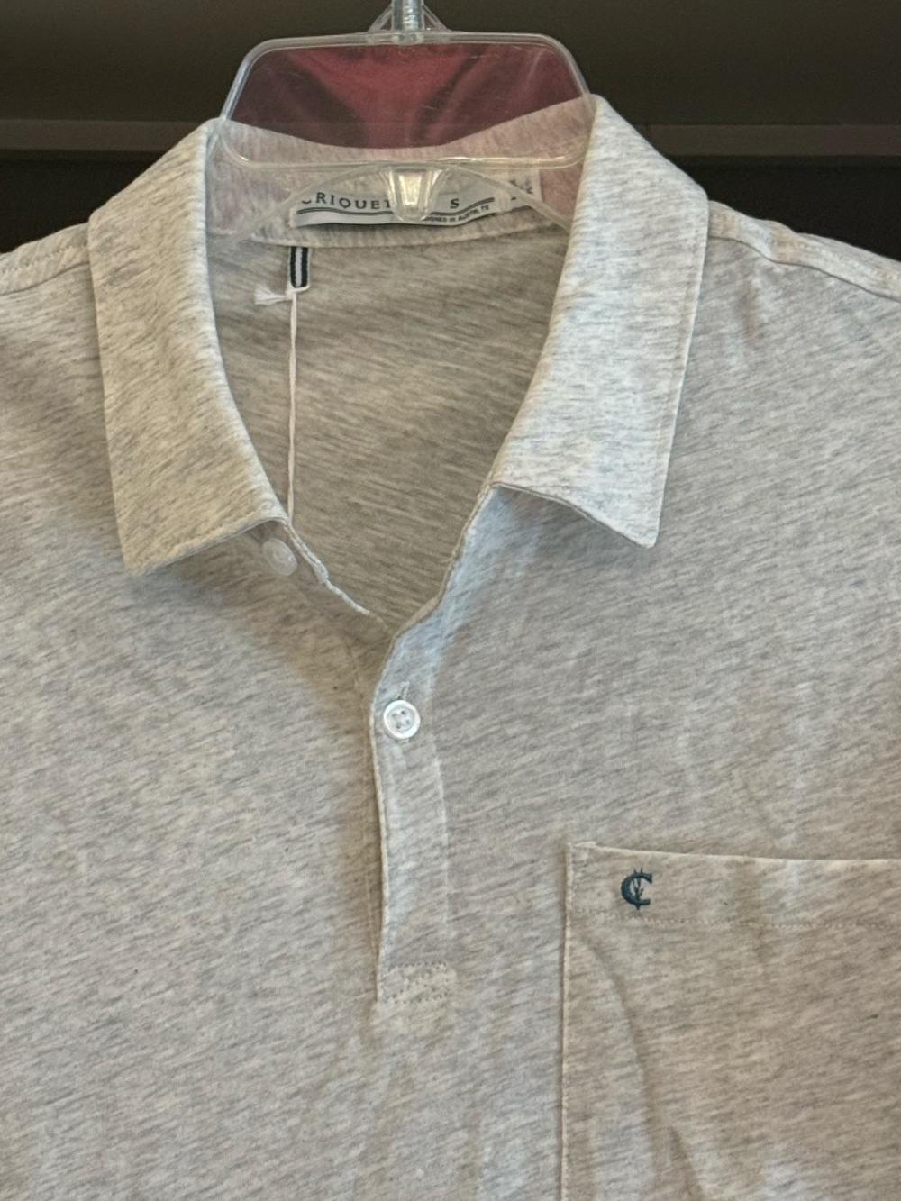 Criquet Heather Grey Polo Shirt SZ S NWT Small - Picture 5 of 6
